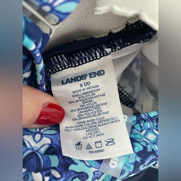 Never Worn Lands’ End Navy/Floral Tankini - Picture 5 of 7